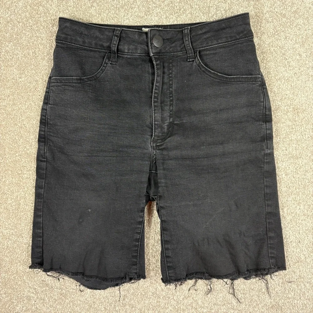 Ripton & Co Womens Performance Denim Jorts Black Cut Off Shorts Size 27